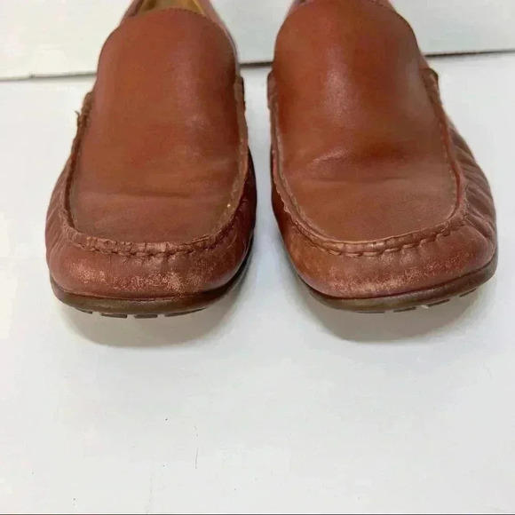 MEPHISTO  Leather Slip On Loafers Mens Sz 10 Brandy Moc. Toes Cool Air Comfort